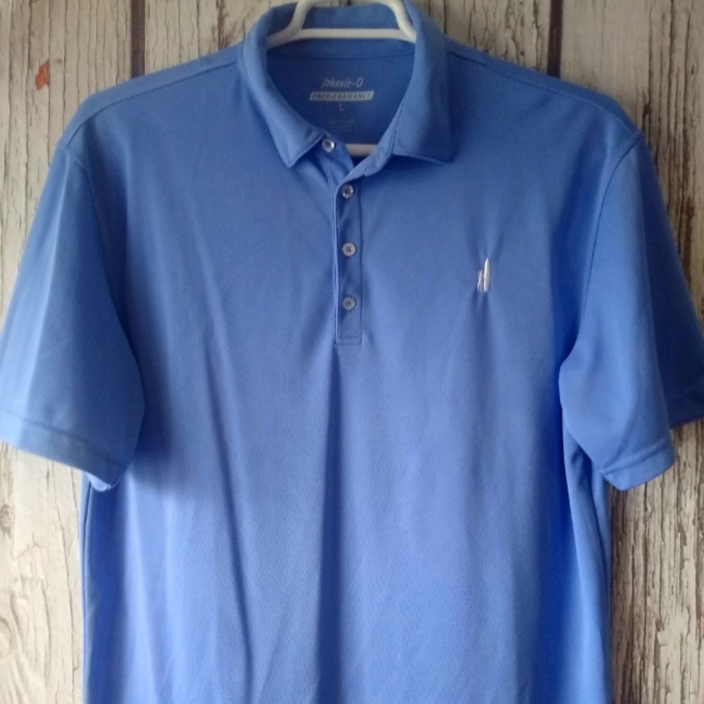Johnnie-O Prep-Formance Blue Short Sleeve Golf Polo Shirt Men's Size Large